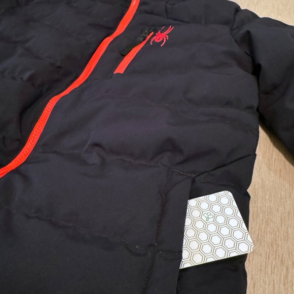 Boys Black Spyder Ski Jacket Size 12 - Picture 4 of 12